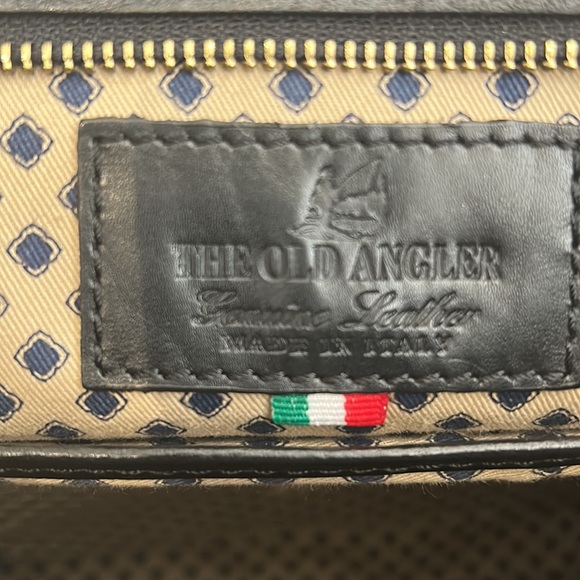 The Old Angler Black Smooth Italian Leather Backpack EUC Like New - Picture 7 of 16